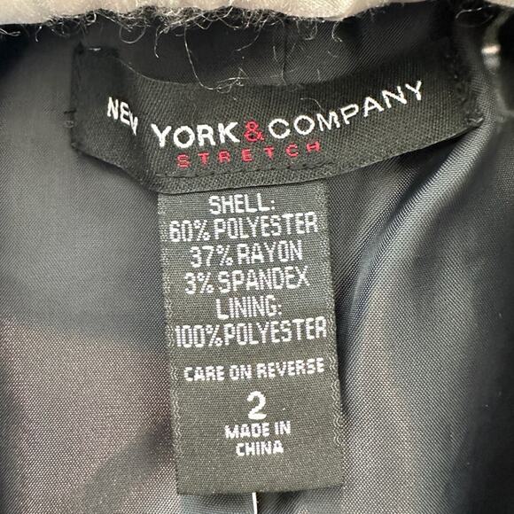 NY & COMPANY | Charcoal Gray Pinstripe Blazer Stretch Suit Jacket NWT | Size 2 - Picture 5 of 7